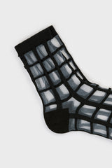 Black sheer grid socks
