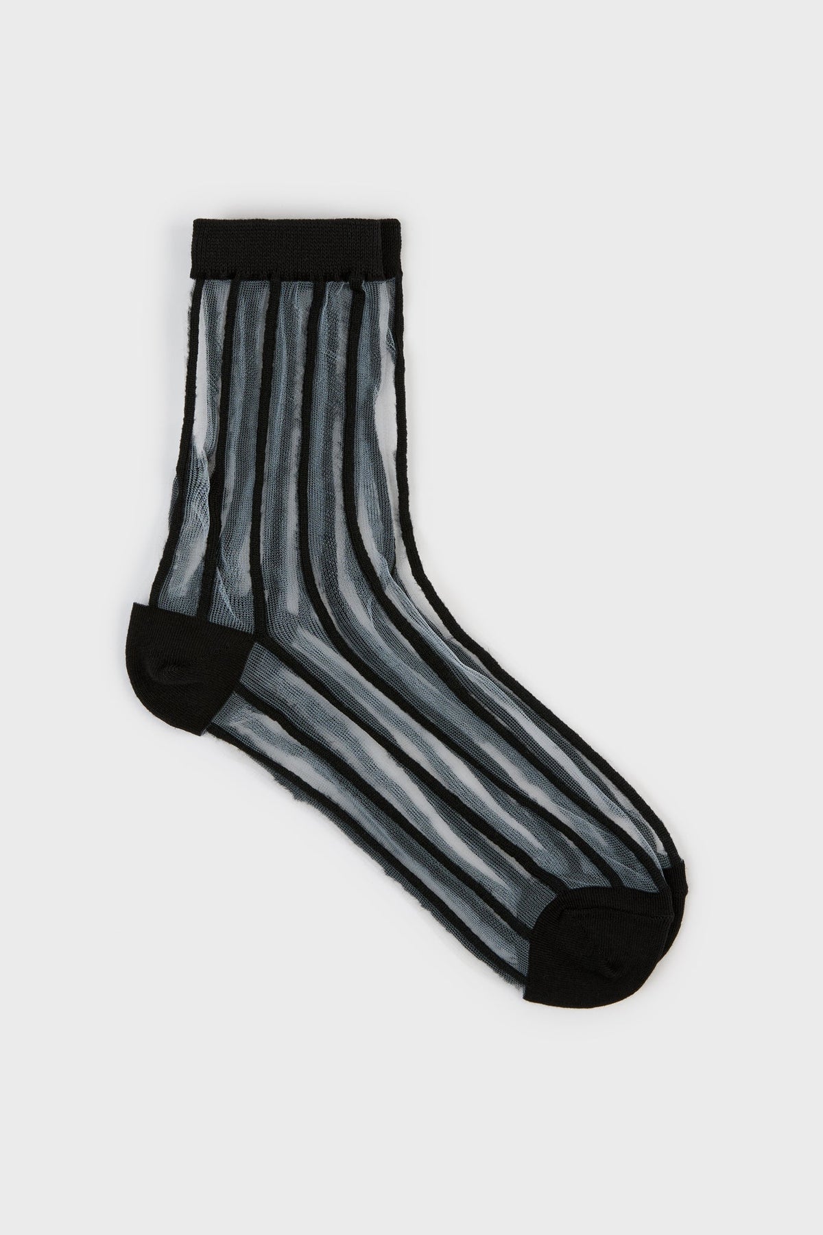 Black sheer referee stripe socks