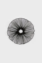 Black sheer ribbed wrist cuff scrunchie