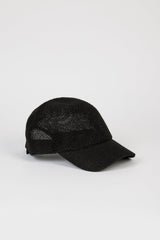 Black straw weave baseball hat