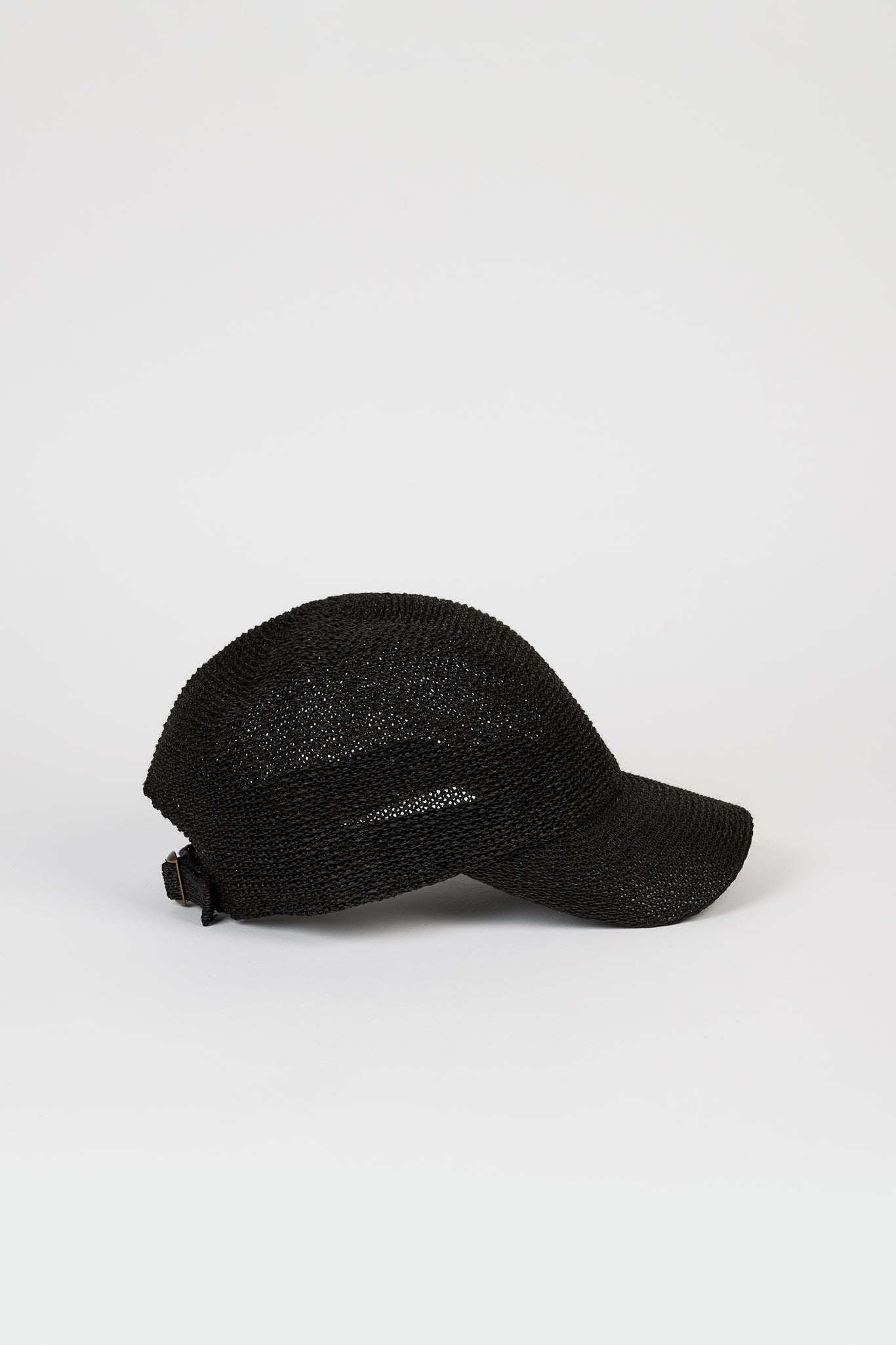 Black straw weave baseball hat
