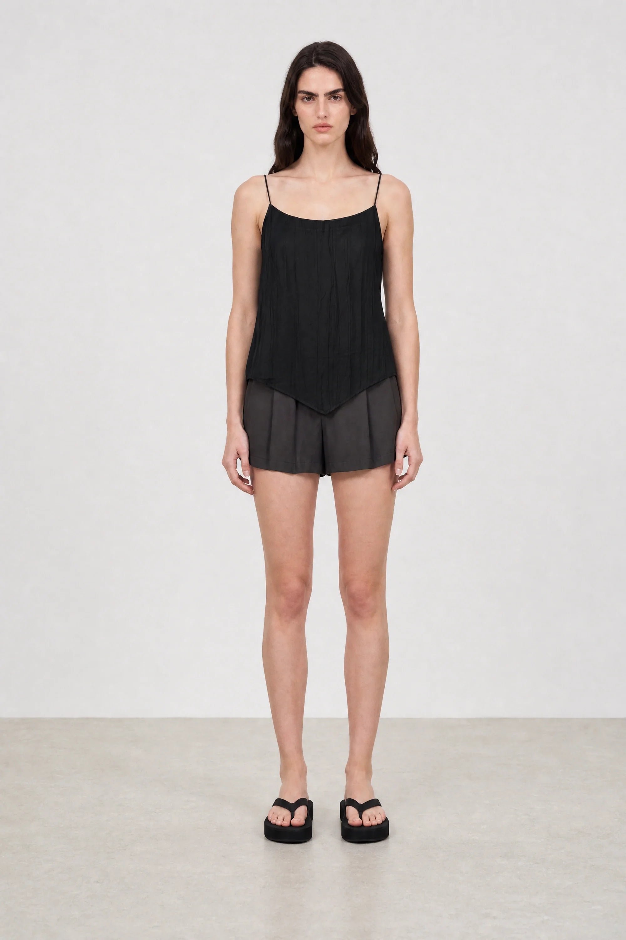 Black tie back strappy tank