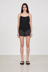 Black tie back strappy tank