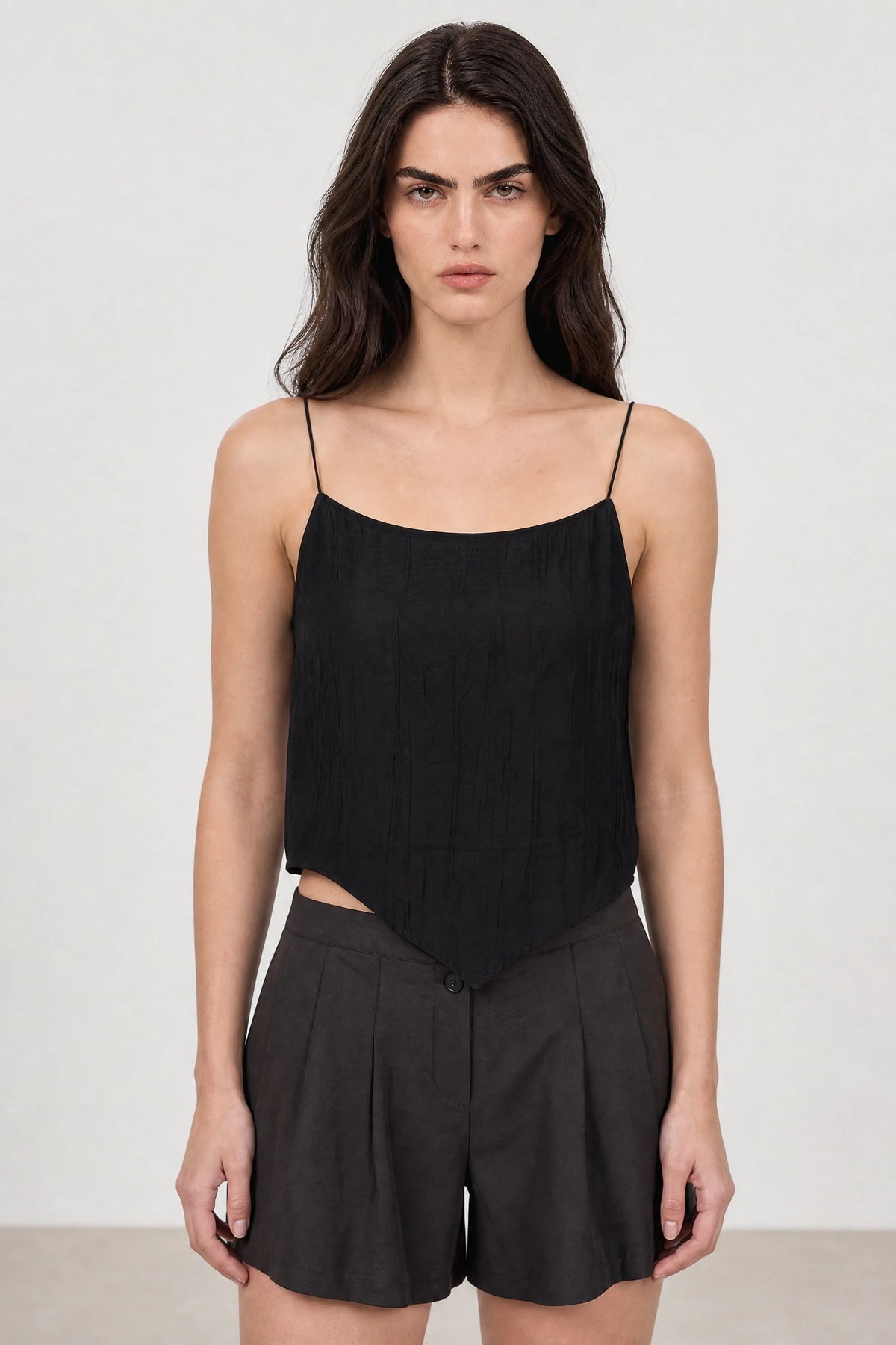 Black tie back strappy tank