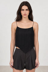 Black tie back strappy tank