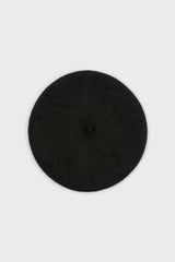 Black wool beret