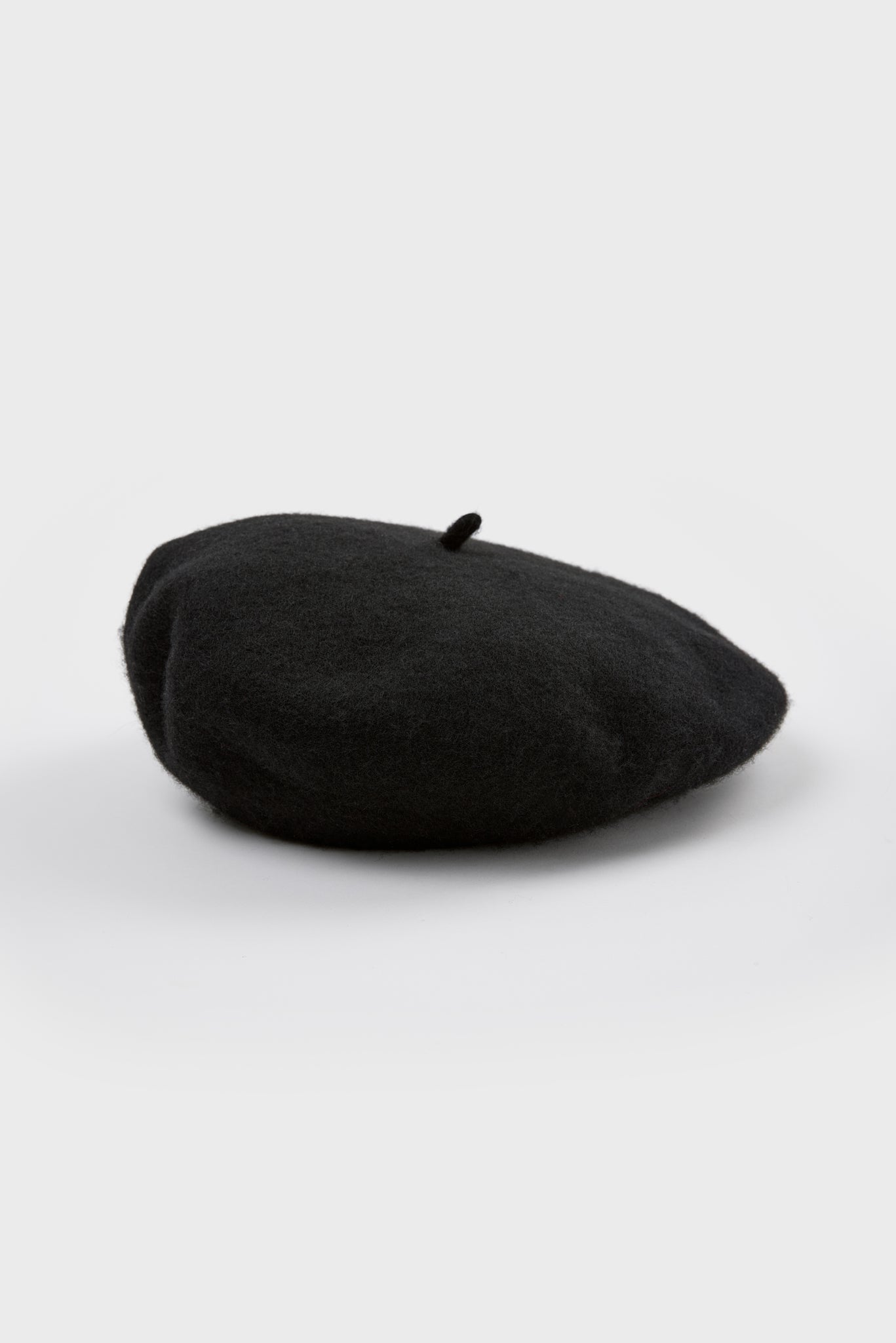 Black wool beret