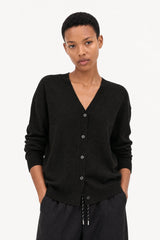 Black bamboo blend boyfriend cardigan