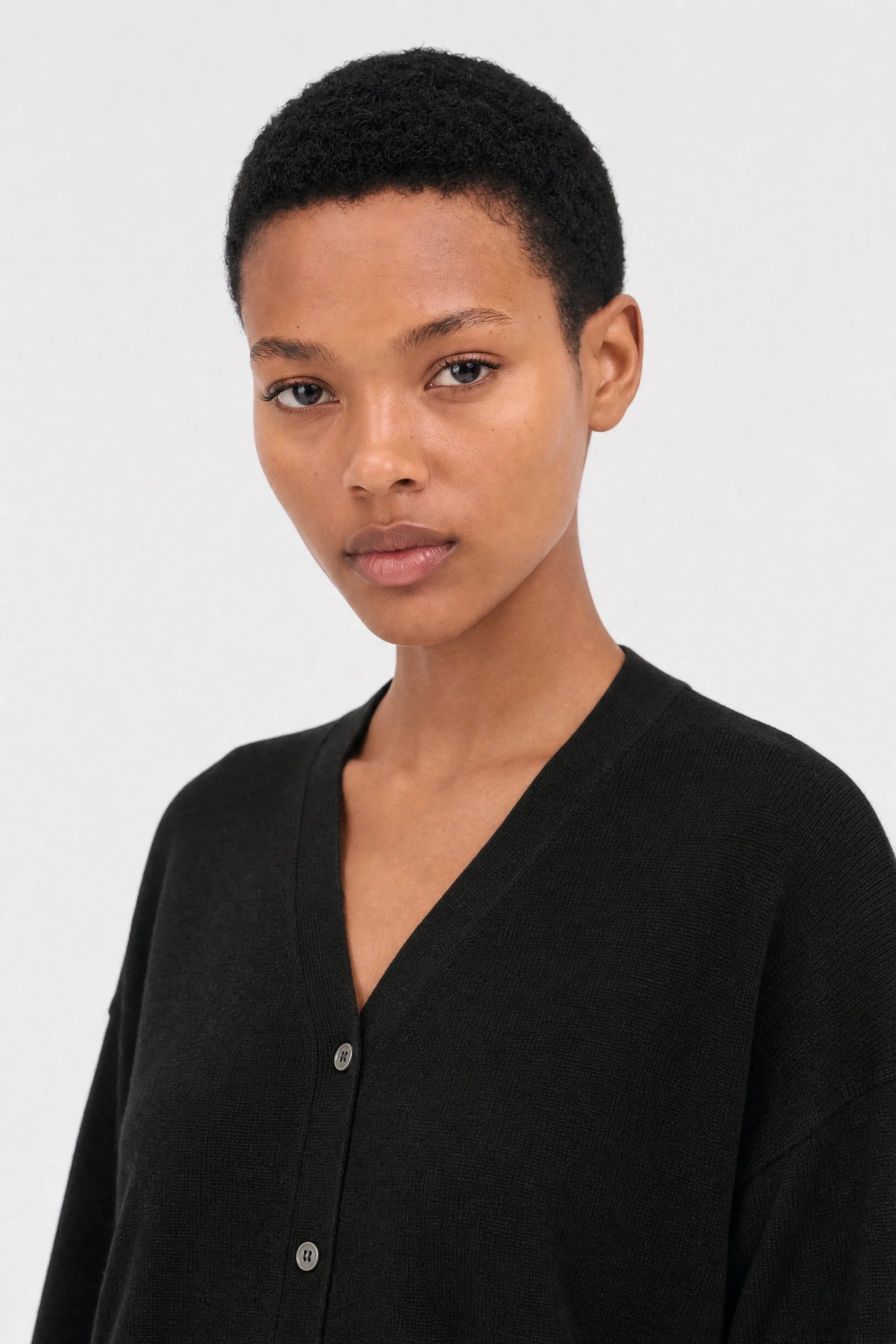 Black bamboo blend boyfriend cardigan