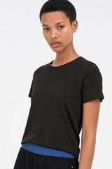 Black semi sheer relaxed fit t-shirt