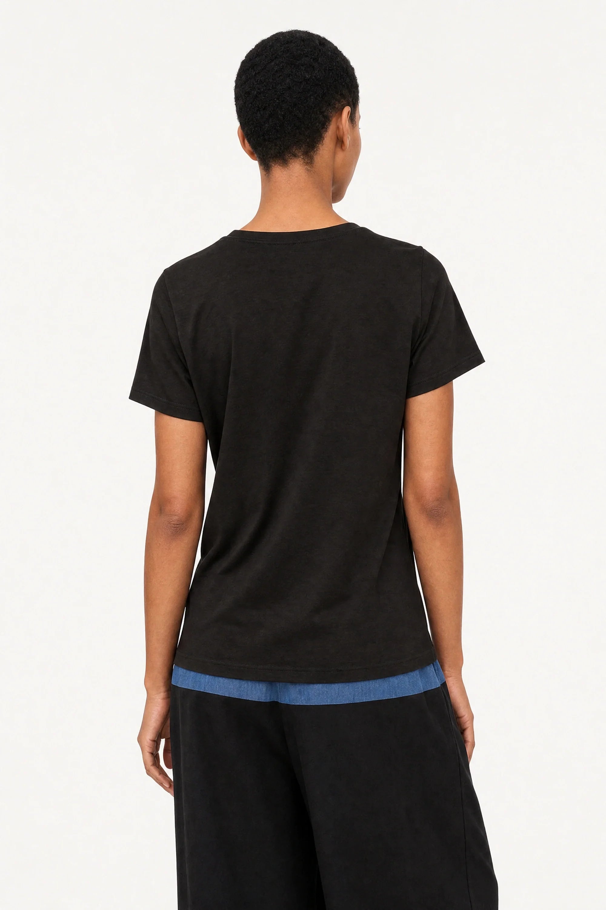 Black semi sheer relaxed fit t-shirt
