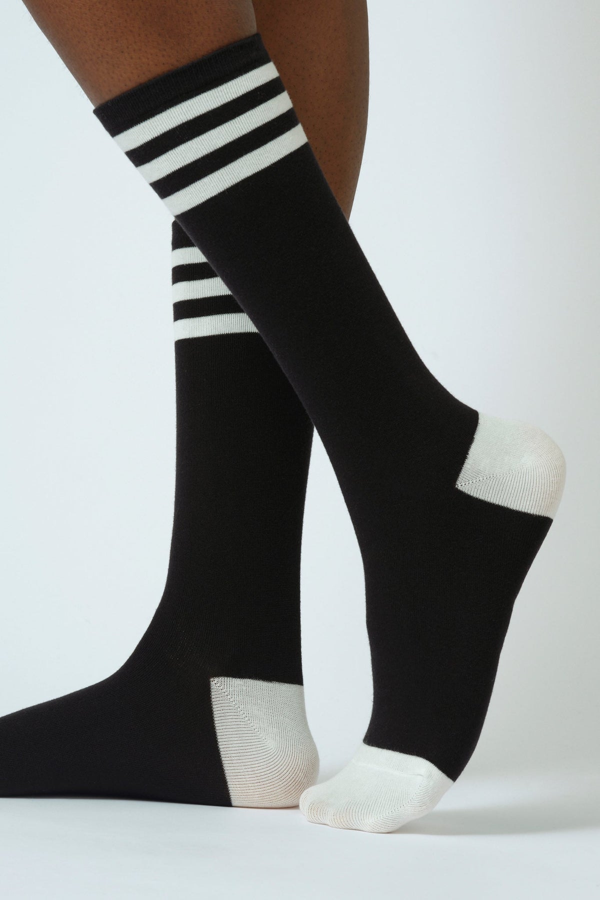 Black and white varsity striped socks