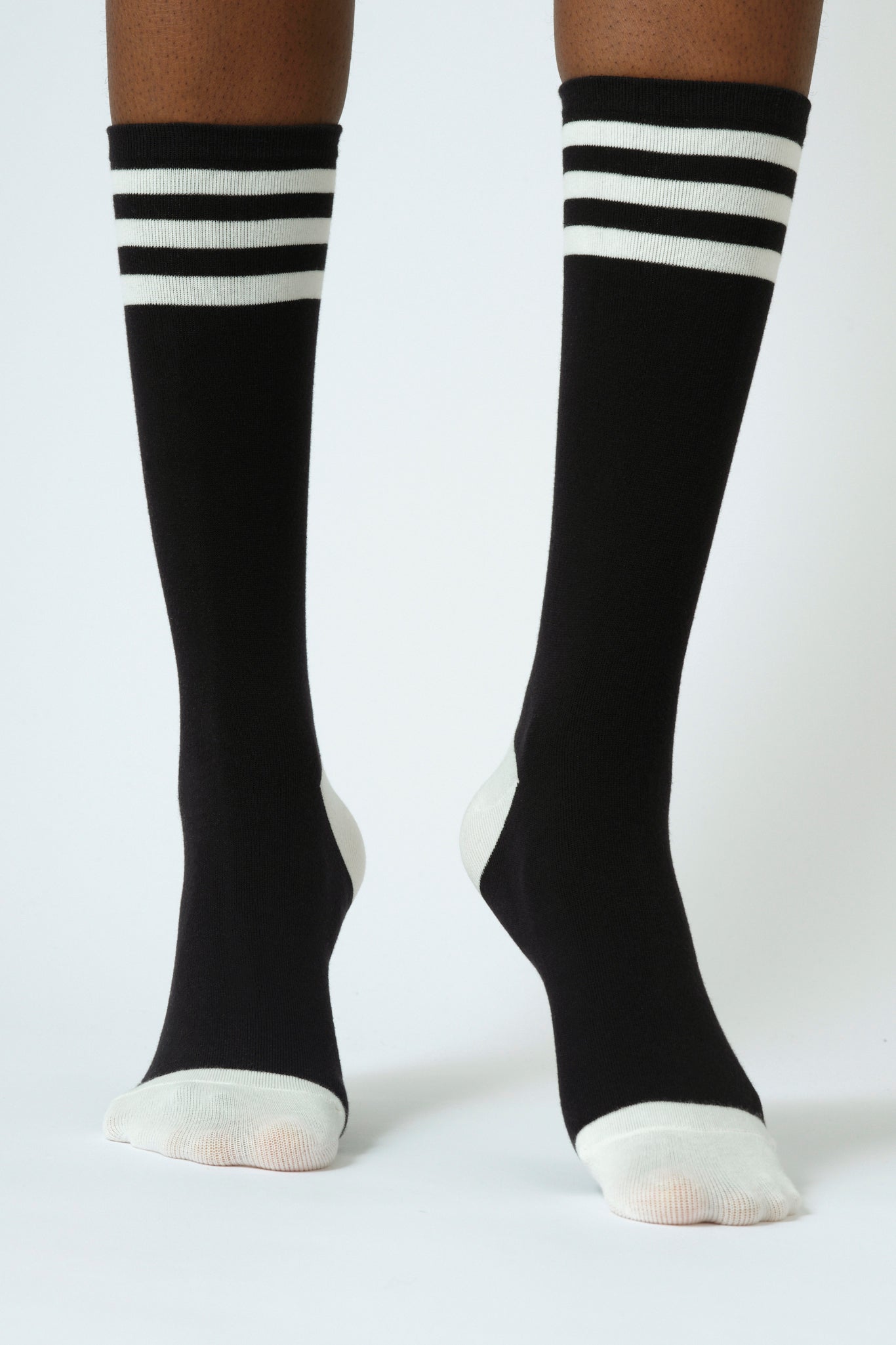 Black and white varsity striped socks