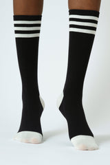 Black and white varsity striped socks