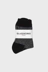 Black metallic vertical stripe socks