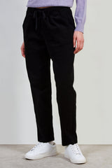 Black thick loose fit drawstring trousers