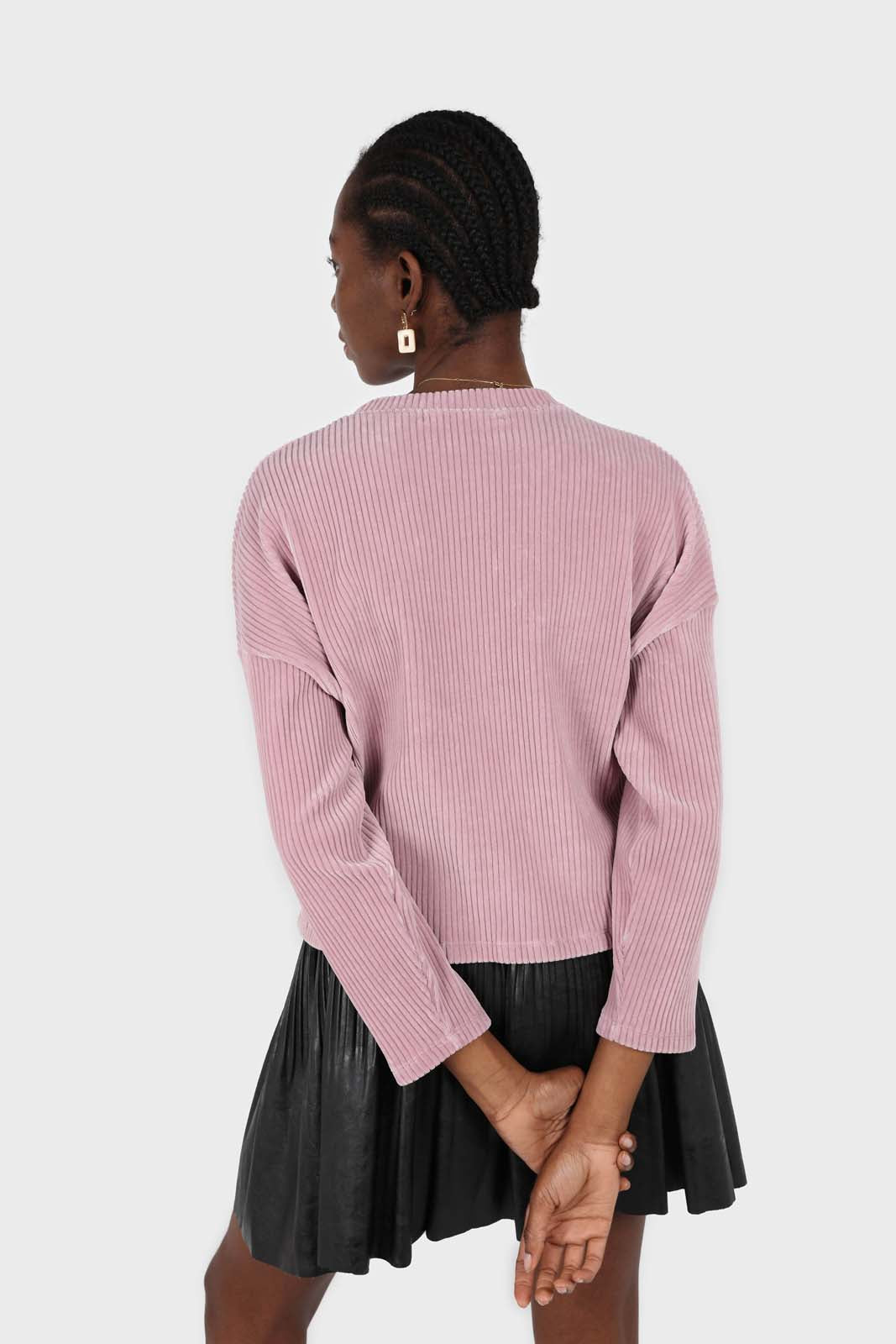 Black vegan leather micro pleat mini skirt