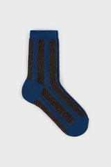 Blue and pink glitter vertical striped socks