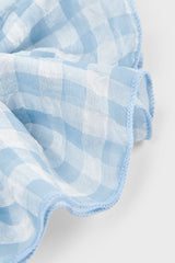 Blue sheer gingham scrunchie