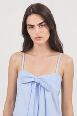 Blue striped bow front tank