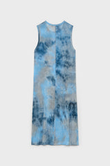 Blue tie dye semi sheer tank dress