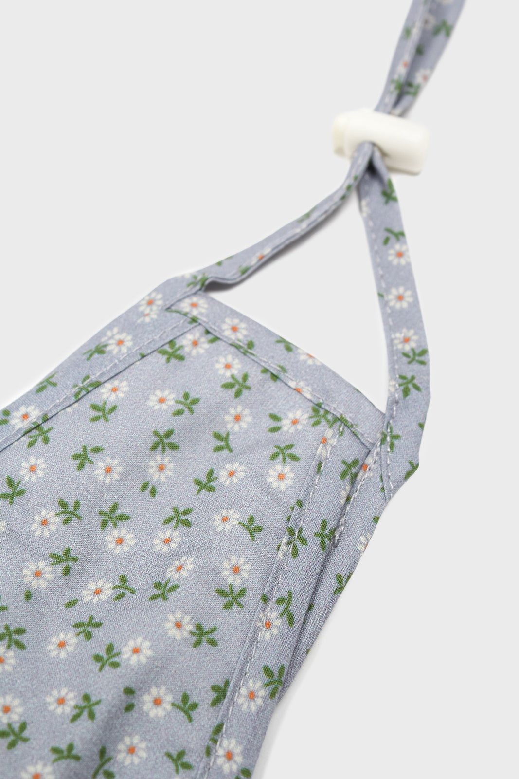 Blue and tiny white daisy print face mask