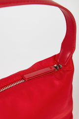 Bright red smooth mini shoulder bag