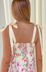 Brilliana Yellow Bloom Mini Dress