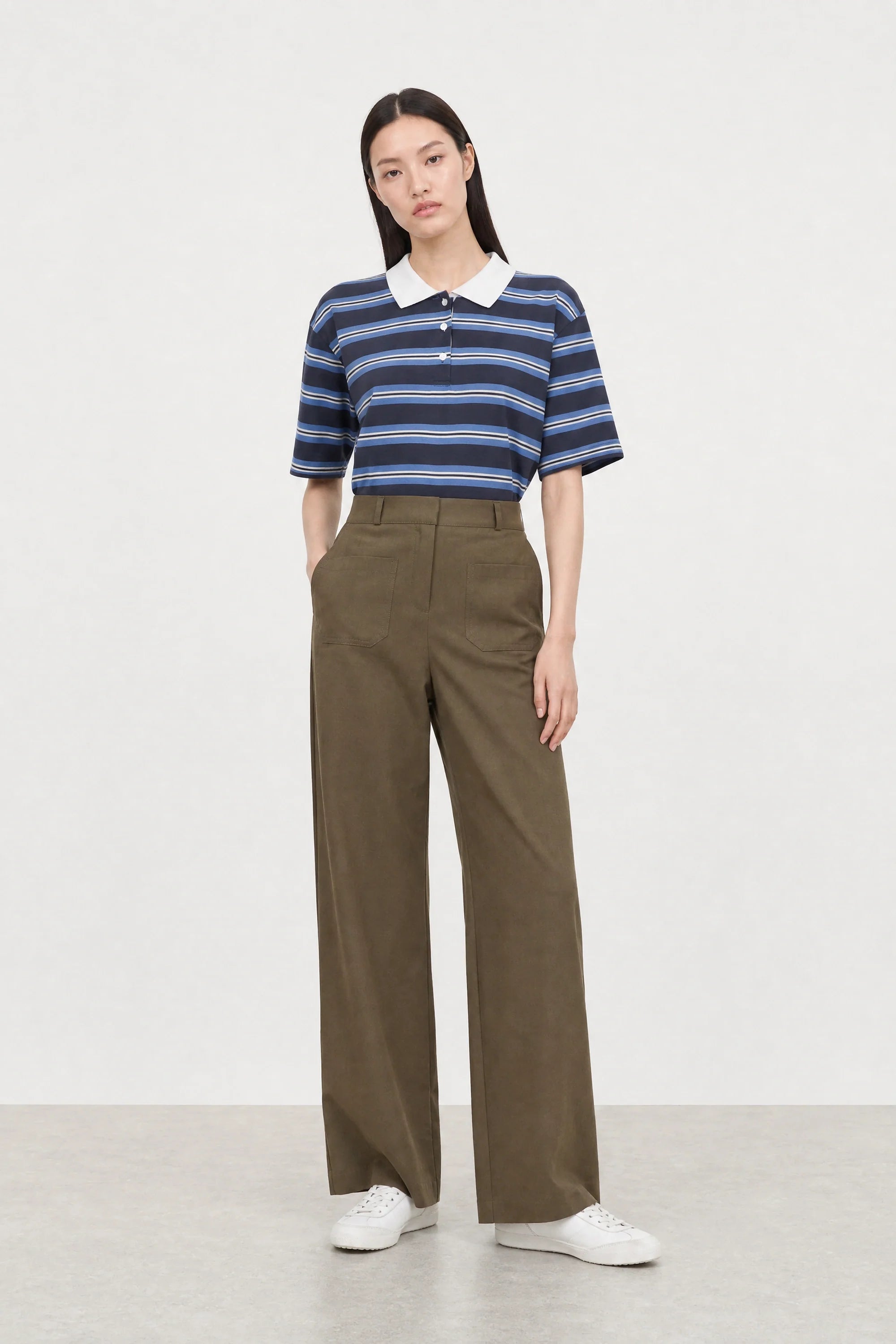 Brown pocket front tailored trousers