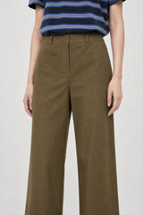 Brown pocket front tailored trousers