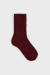 Burgundy rainbow fleck thick socks