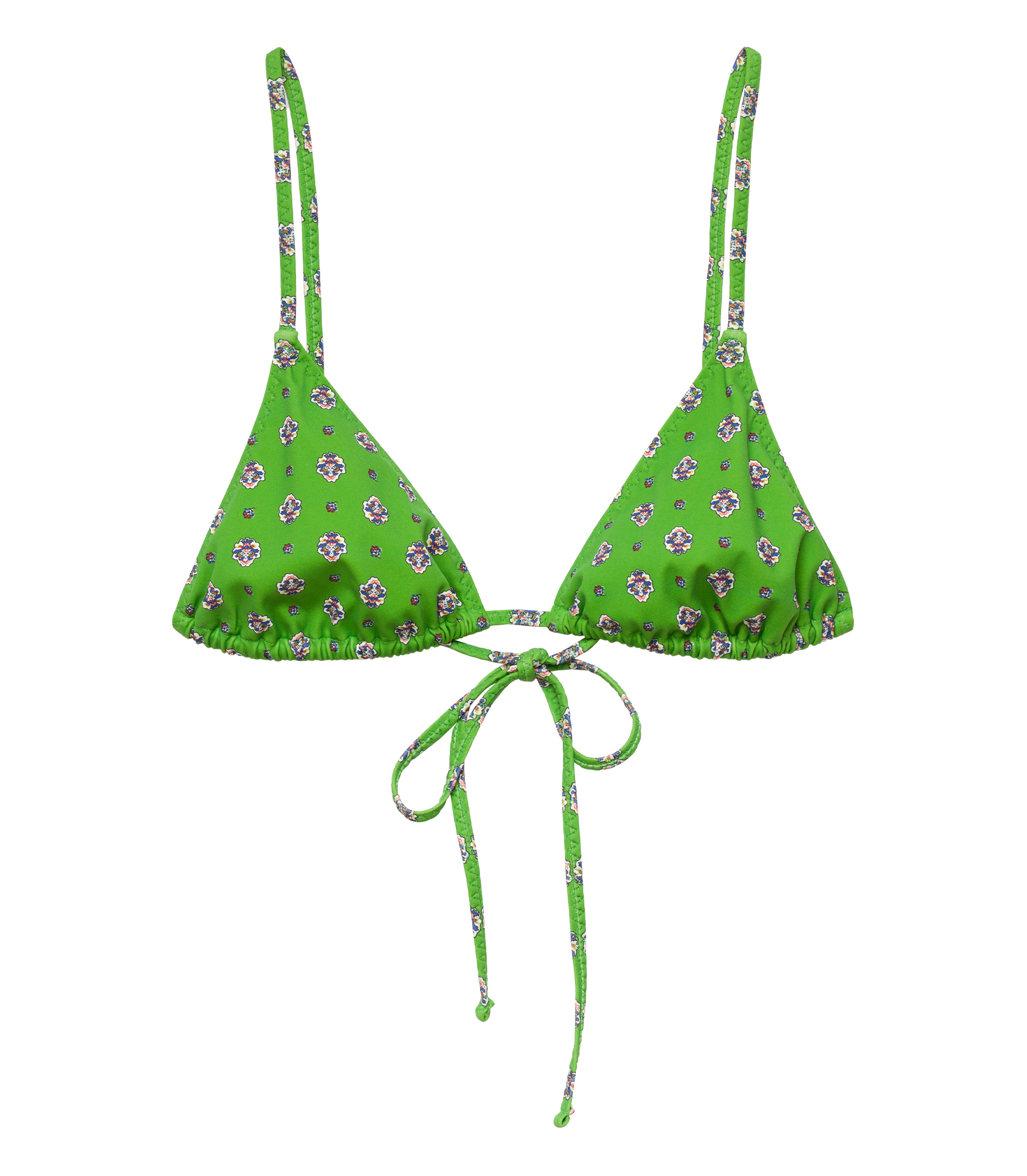 CAPRI BIKINI TOP -- VERT CADIZ FOULARD