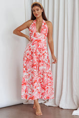 Bondi Keyhole Bust Maxi Dress Floral Pink