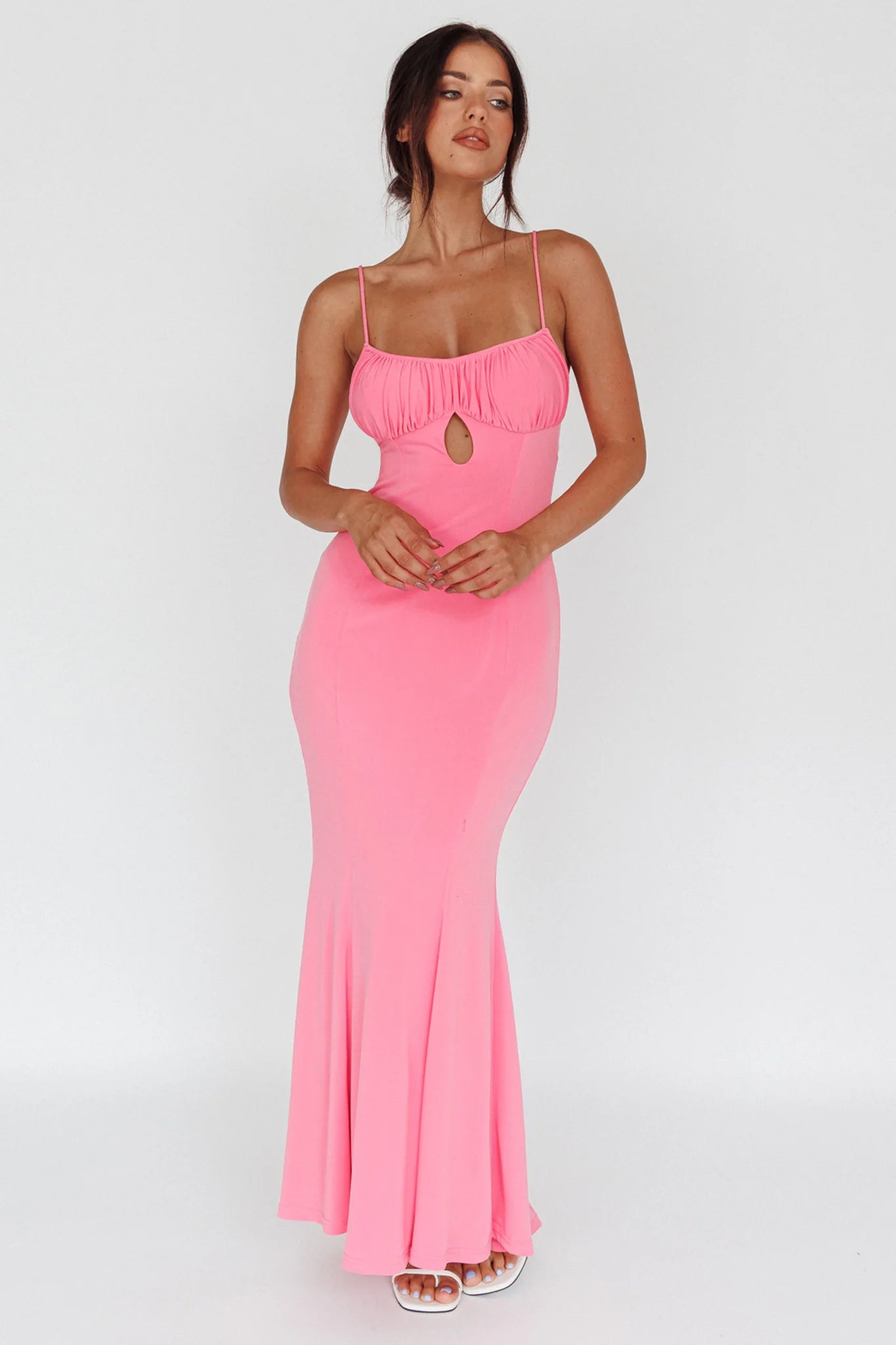 Marcella Keyhole Bust Maxi Dress Pink