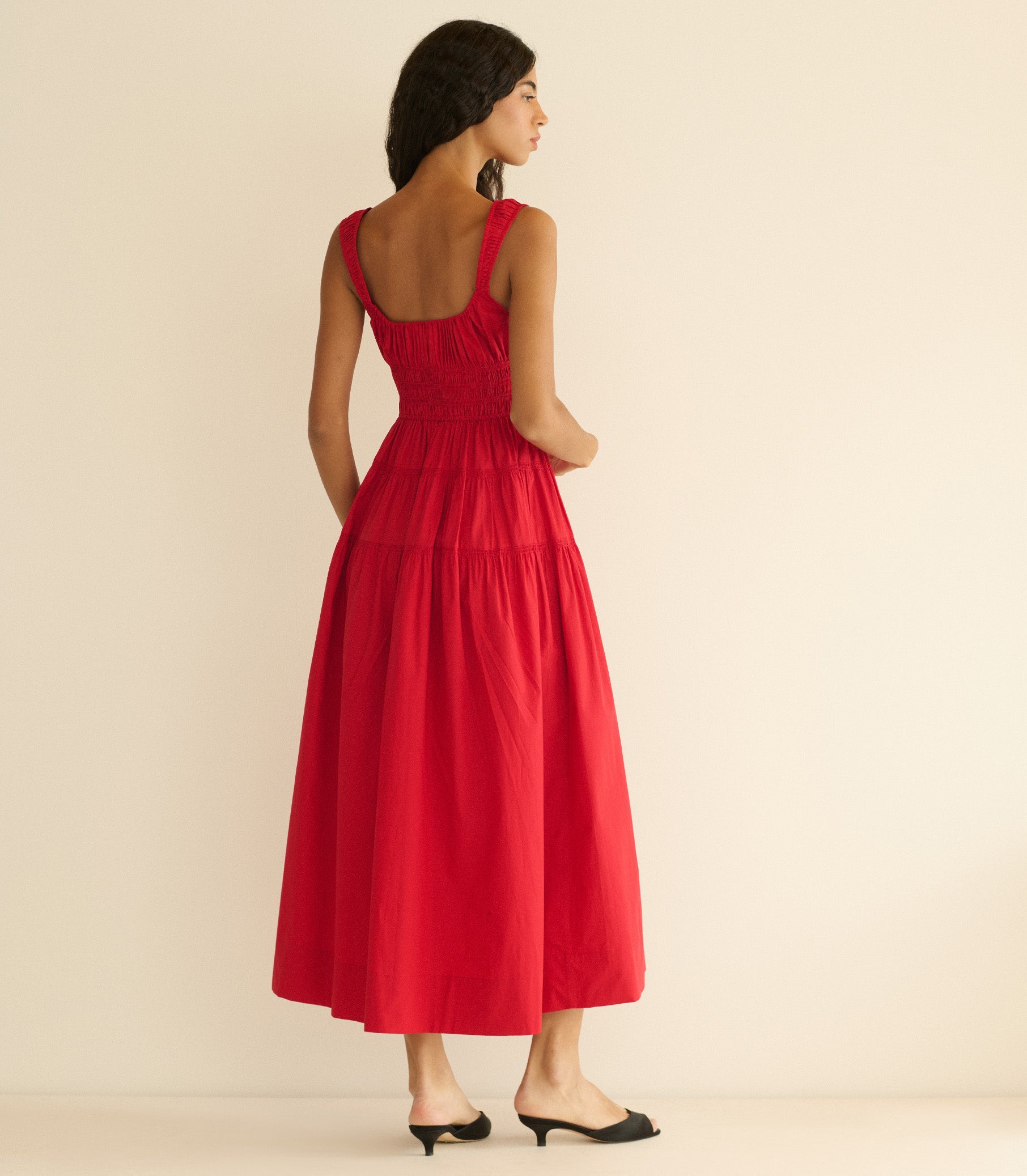 CLOVER DRESS -- DEEP TOMATO
