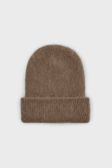 Camel mohair beanie hat