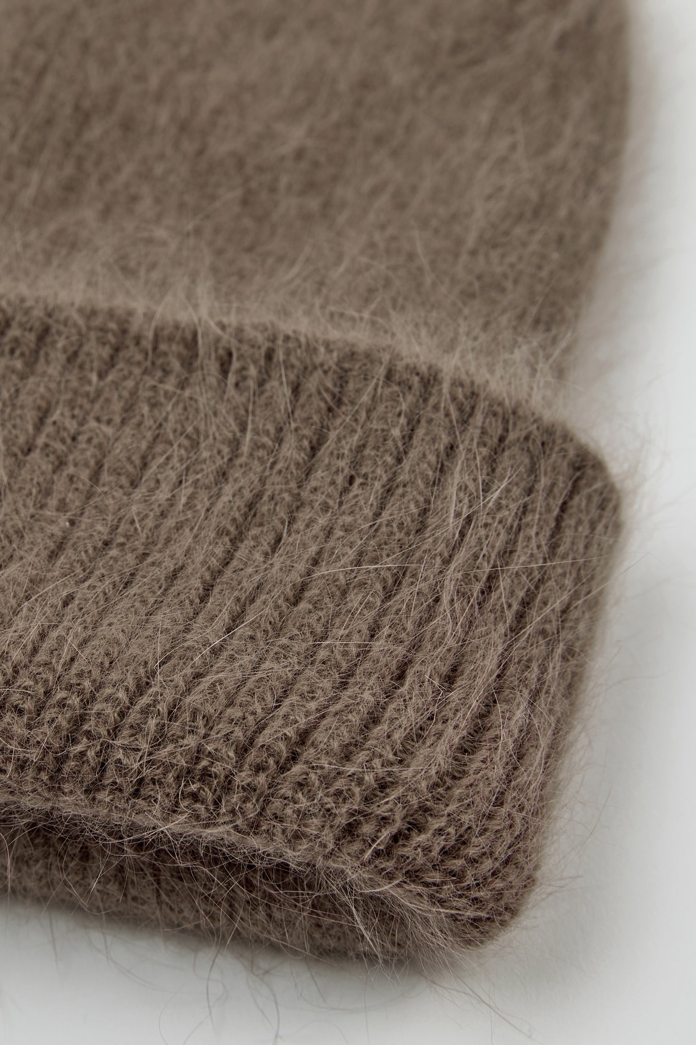 Camel mohair beanie hat