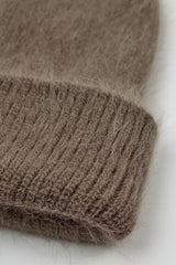 Camel mohair beanie hat