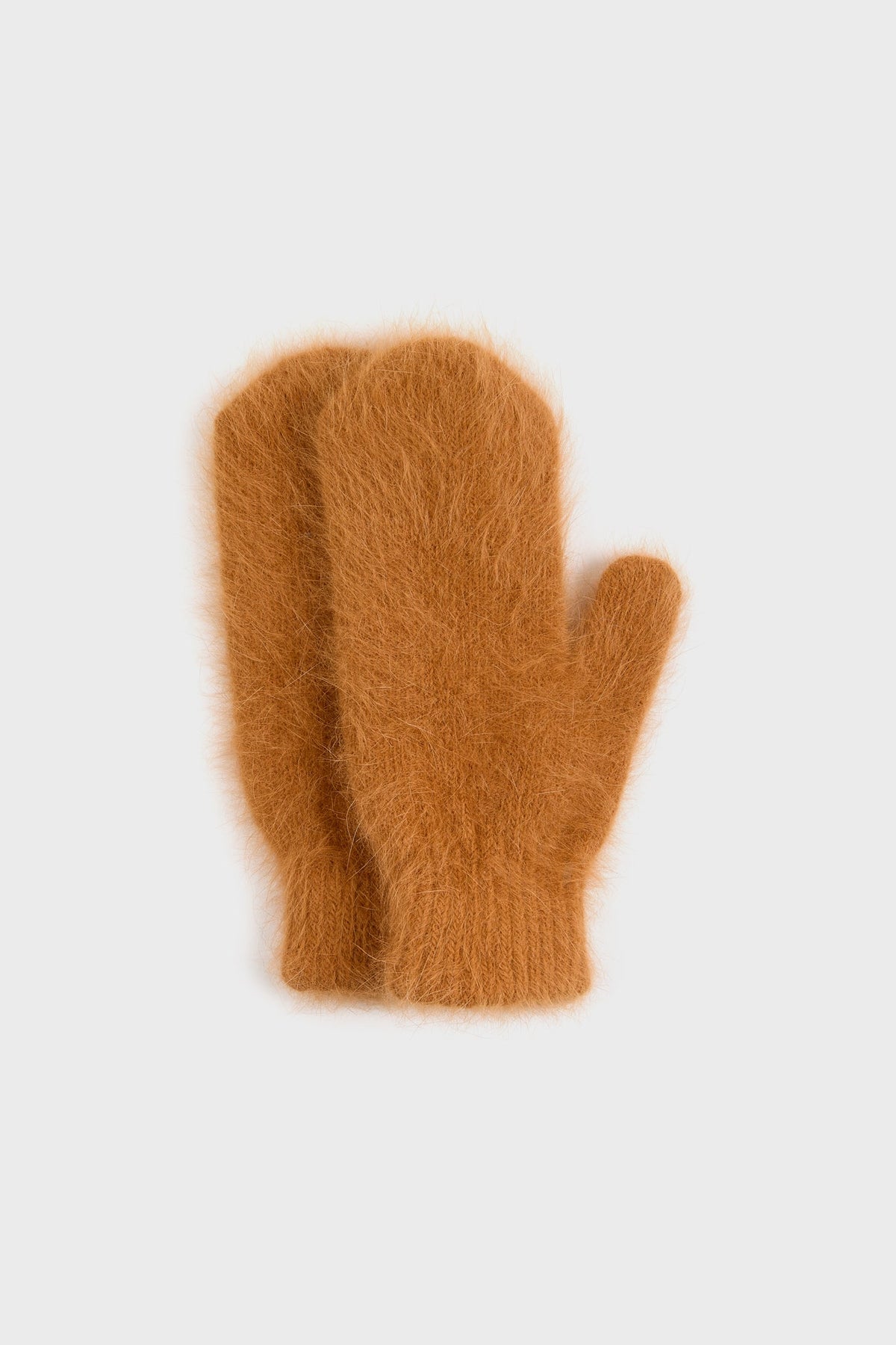 Camel mohair mittens