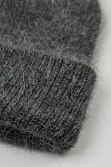 Charcoal grey mohair beanie hat
