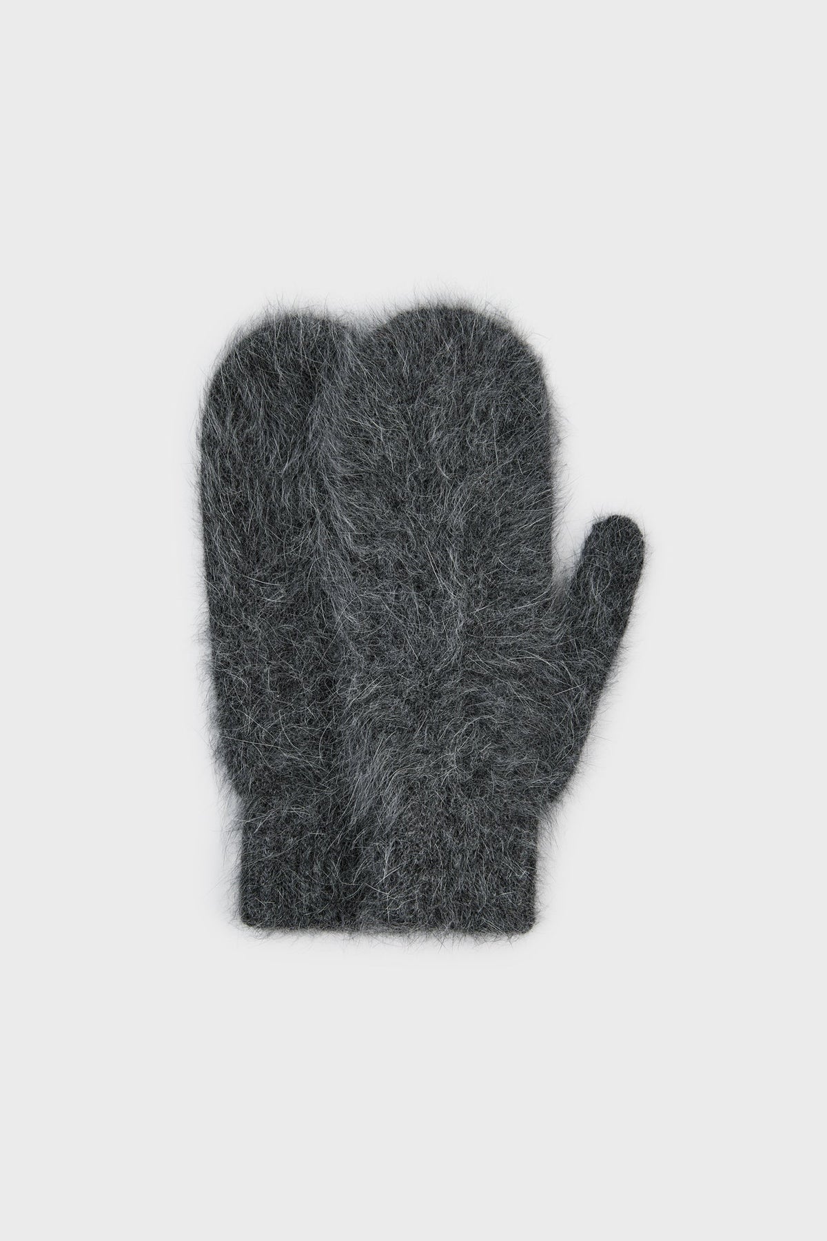 Charcoal grey mohair mittens