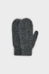 Charcoal grey mohair mittens