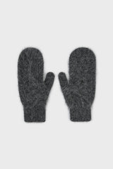 Charcoal grey mohair mittens