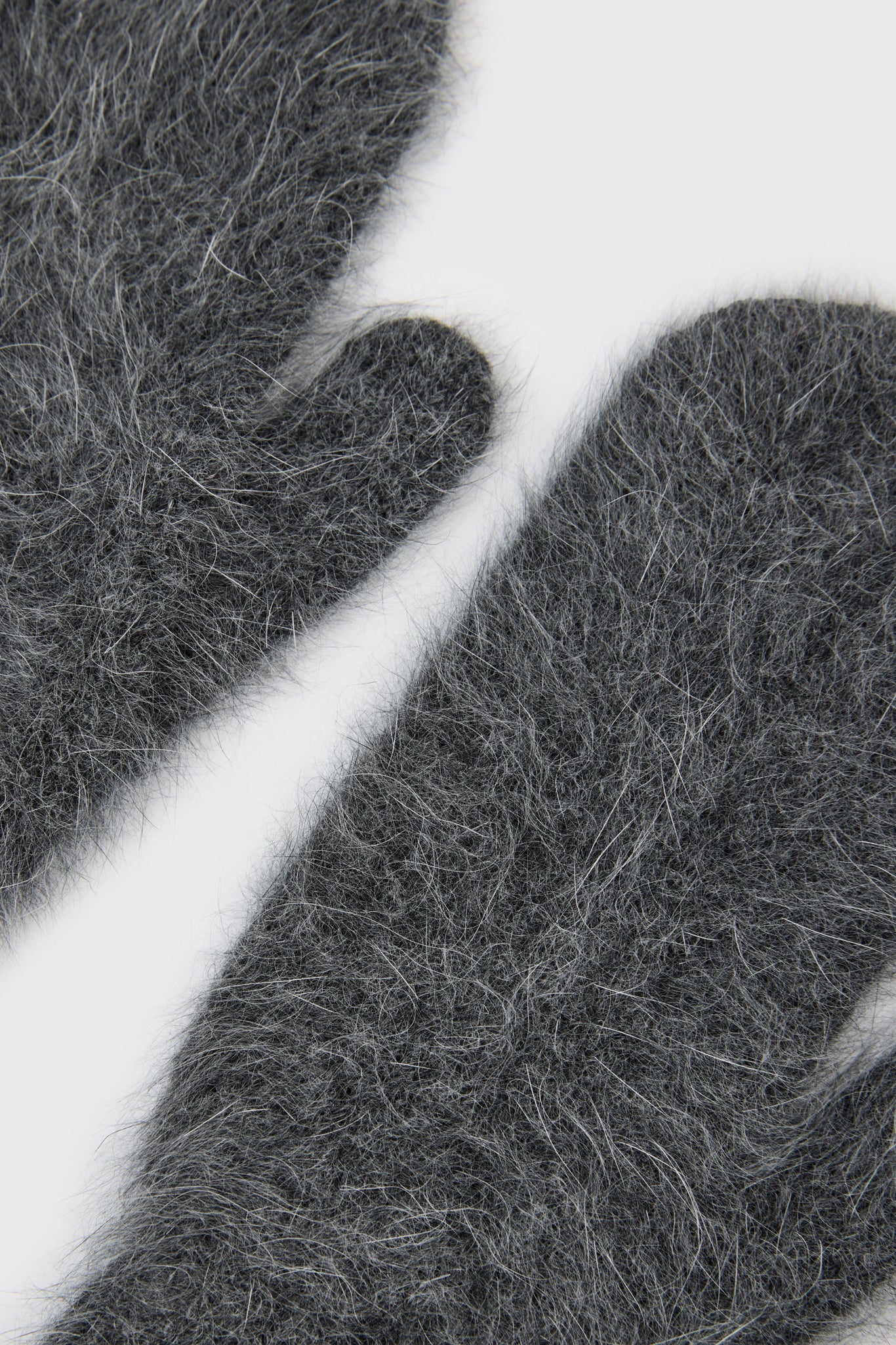 Charcoal grey mohair mittens
