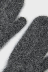 Charcoal grey mohair mittens