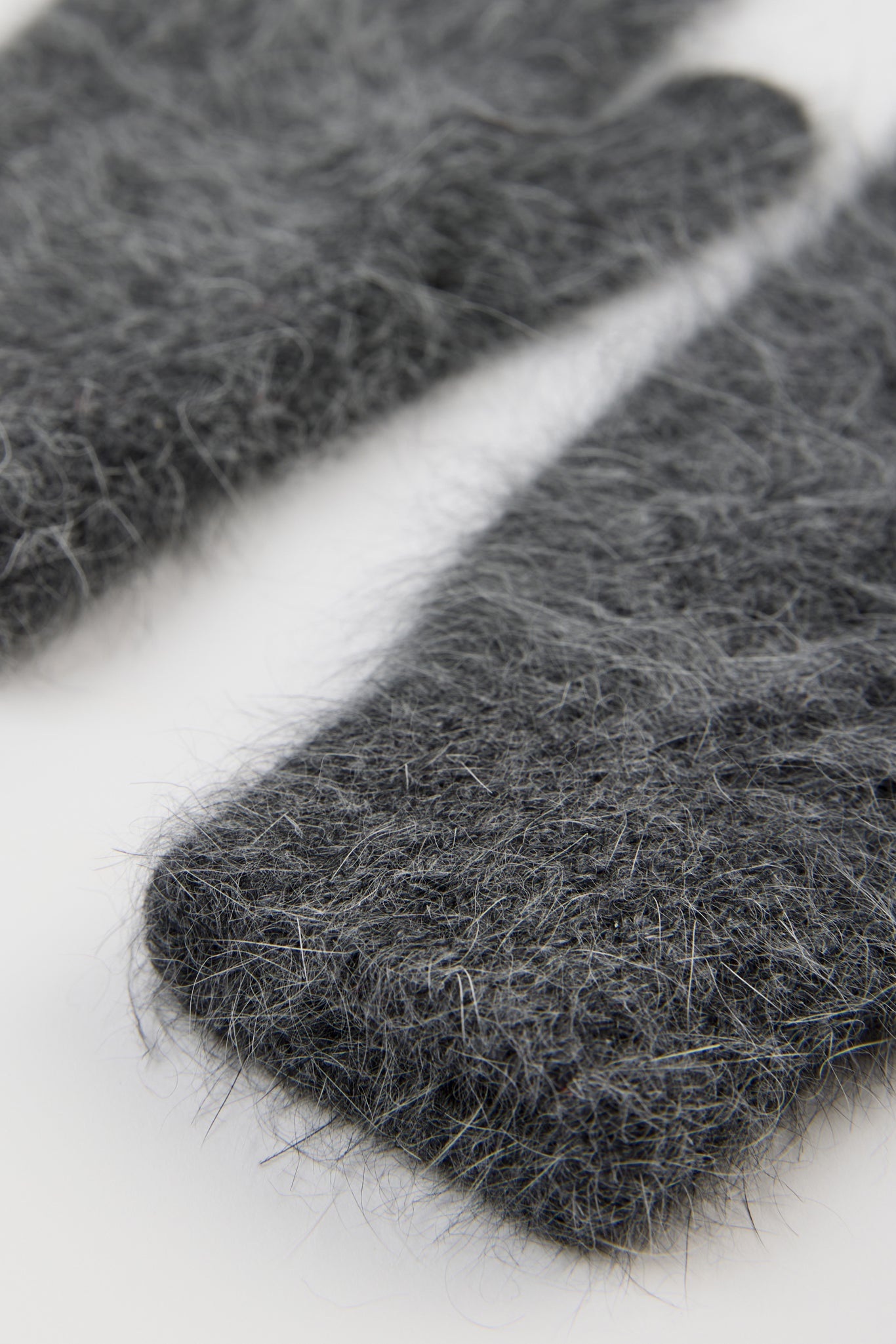Charcoal grey mohair mittens