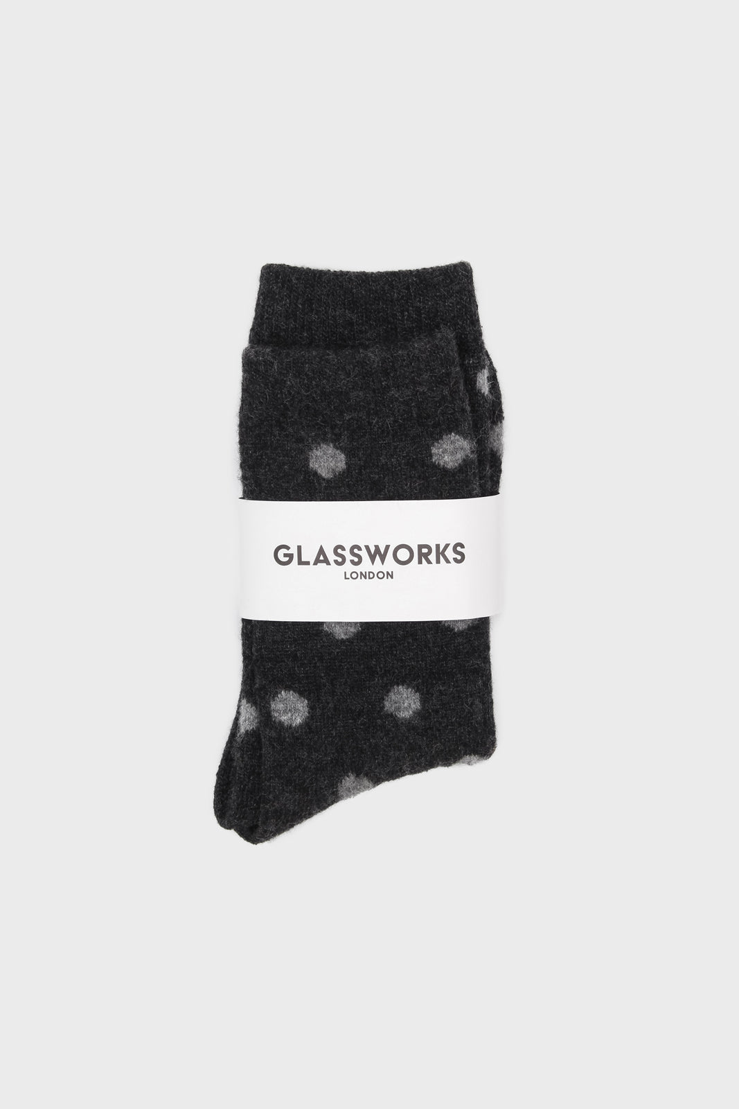 Charcoal and grey polka dots wool long socks