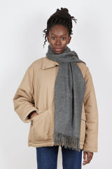 Charcoal grey pure wool scarf