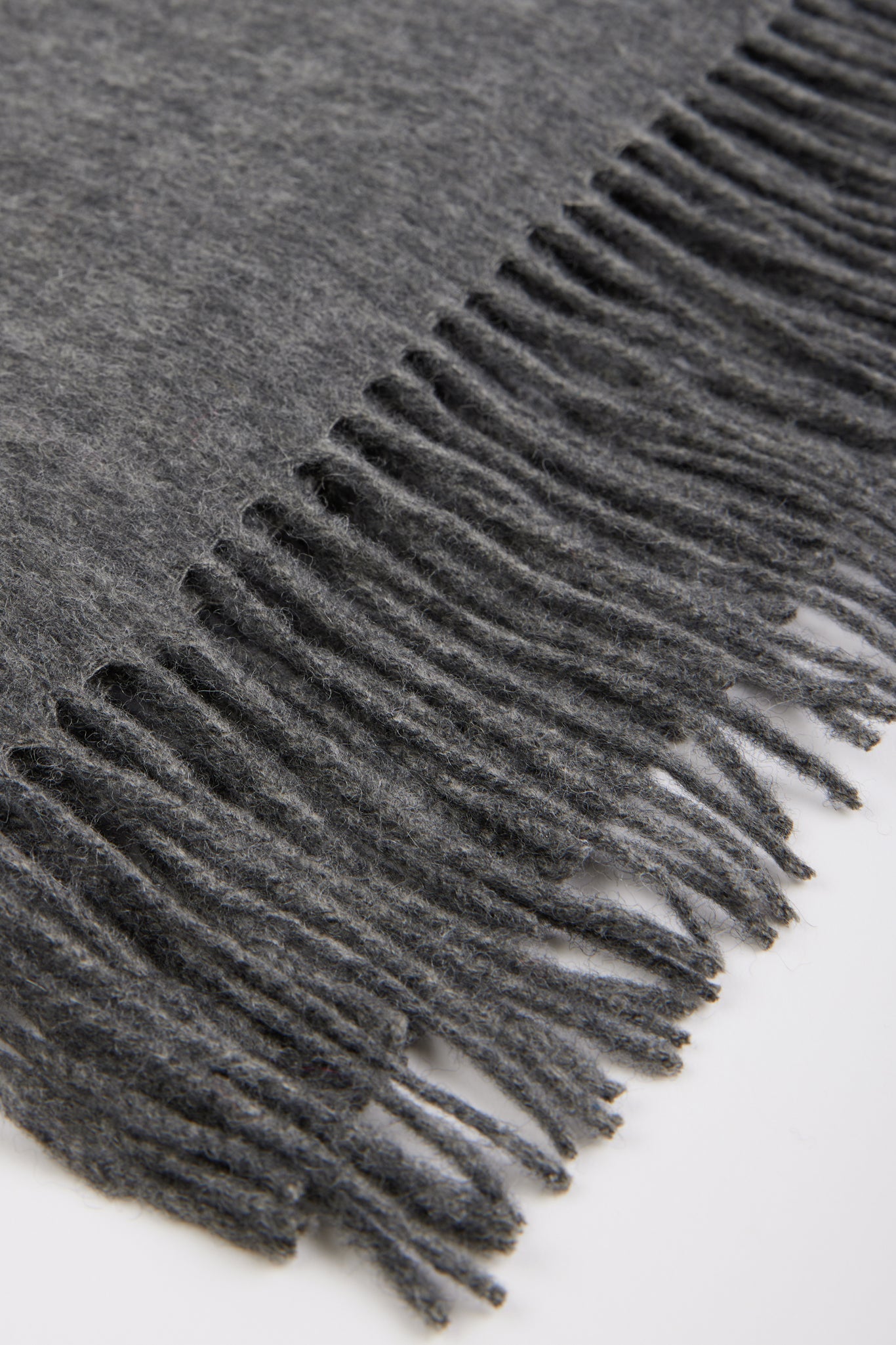 Charcoal grey pure wool scarf