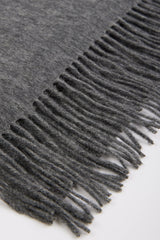 Charcoal grey pure wool scarf